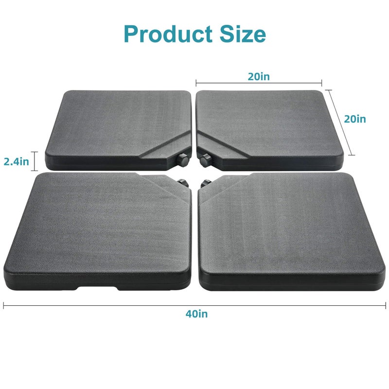 FLAME&SHADE 256lb 4 Pieces Base Stand Weight Set for Outdoor Patio Cantilever Offset Umbrella, Black - Image 2